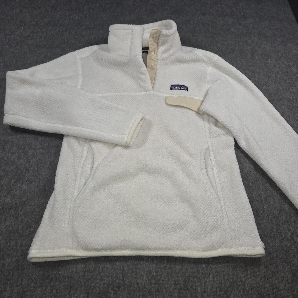 Patagonia Jacket Womens Small White Fleece Snap Pullover Polartec Thermal Pro